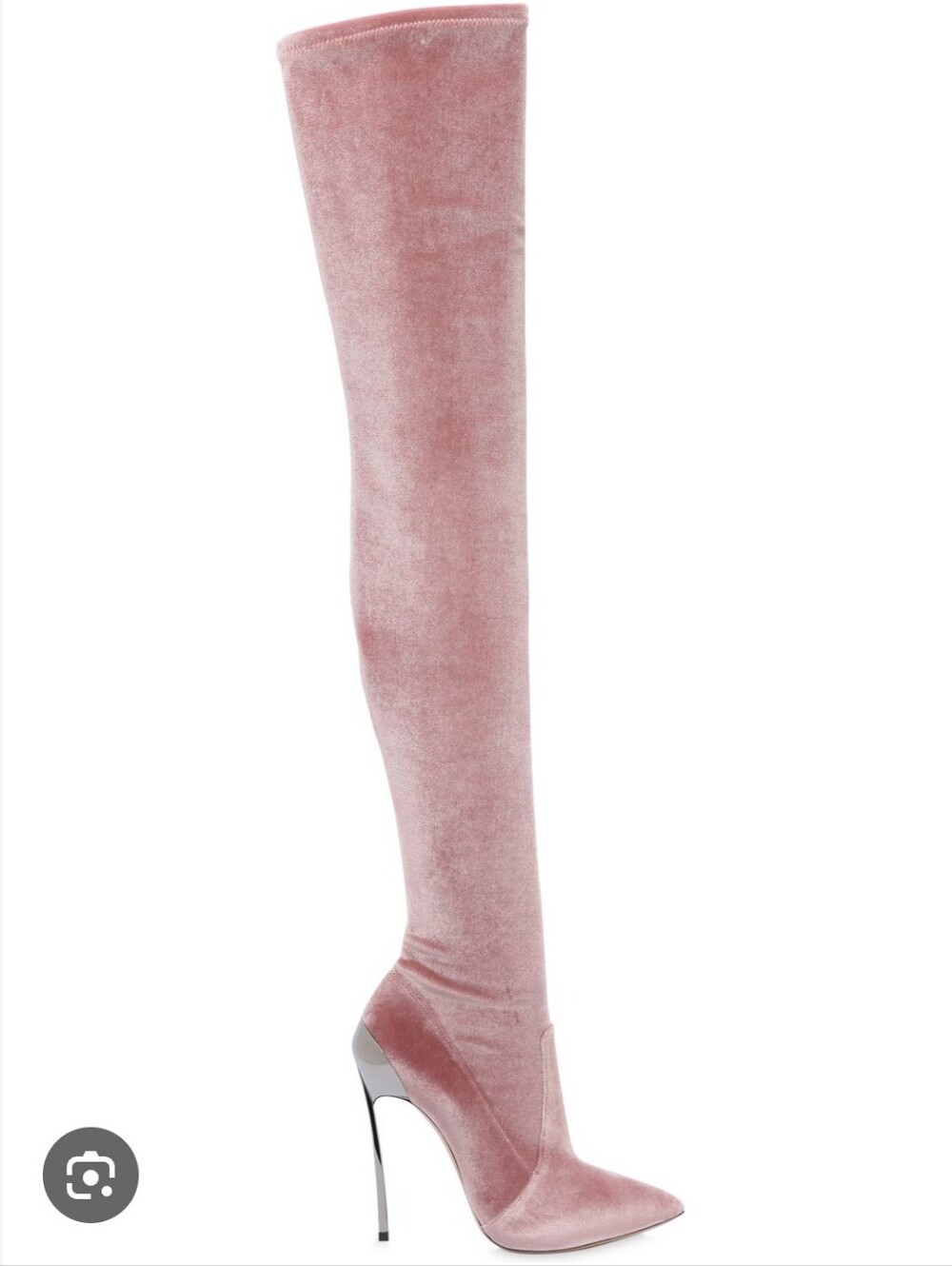 Casadei Pink Velvet 120mm Thigh High Boots Size 38